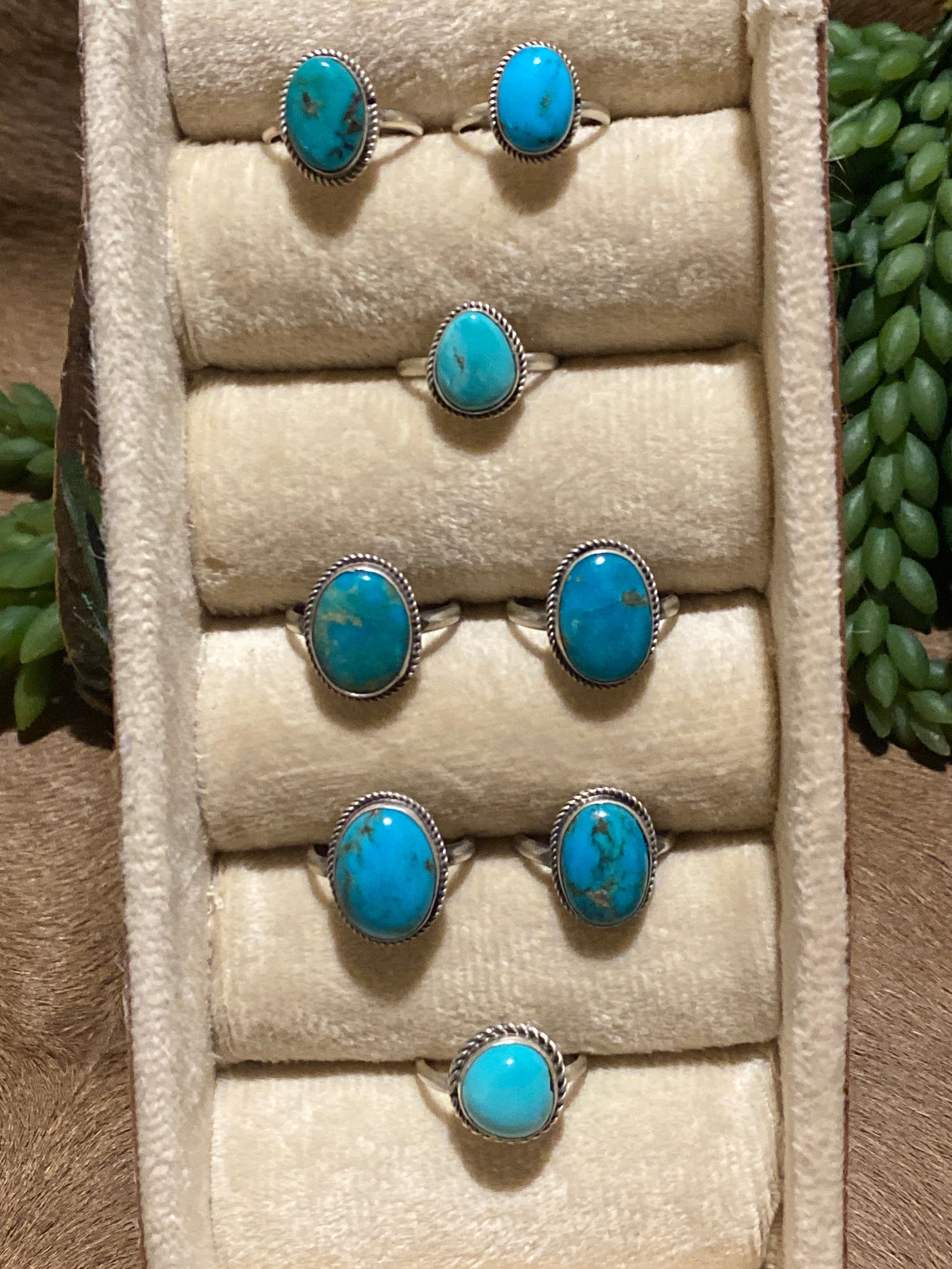 Della Turquoise Roped Sterling Ring