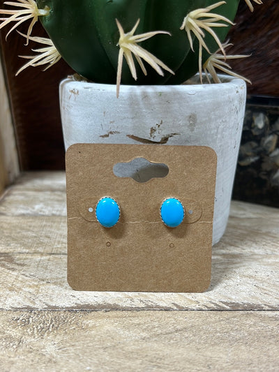 Zoe Sterling Turquoise Studs