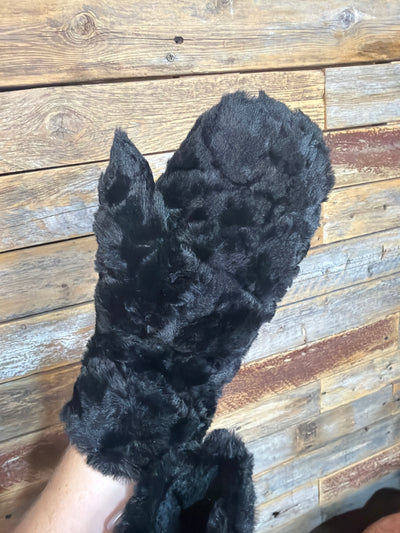 Minky Swirls Fur Mittens
