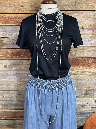 Chancellor Grouped 3-8mm Sterling Silver Navajo Pearl Necklace