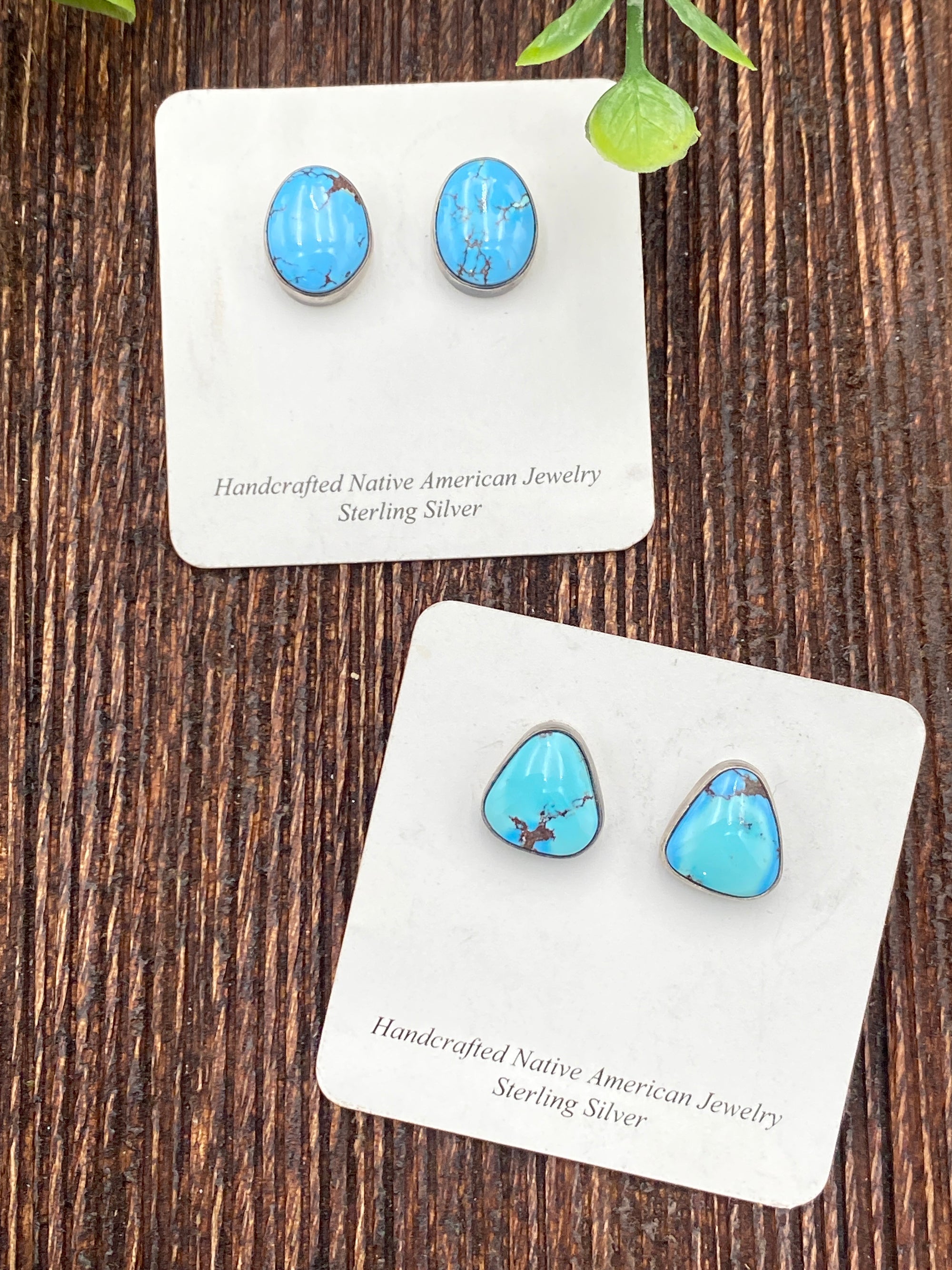 Sinatra Golden Hills Turquoise Stud Earrings