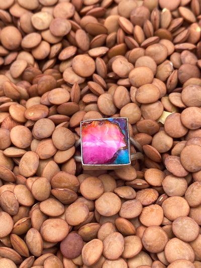 Merrimack Simple Sterling Turquoise Spiny Mix Ring