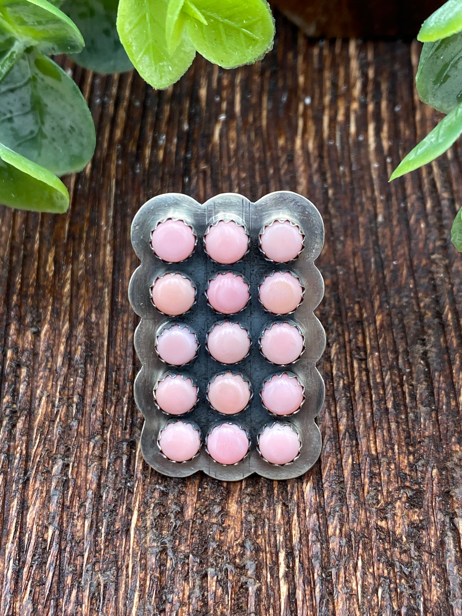 Bubblegum Sterling Pink Dots Ring - size 8