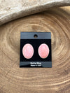 Ava Sterling Pink Conch Oval Post Earrings