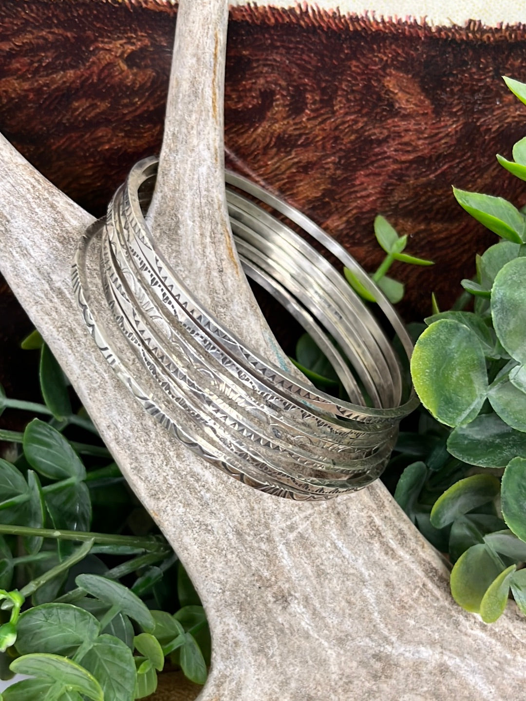 Fleming Slim Stamped Sterling Bracelet