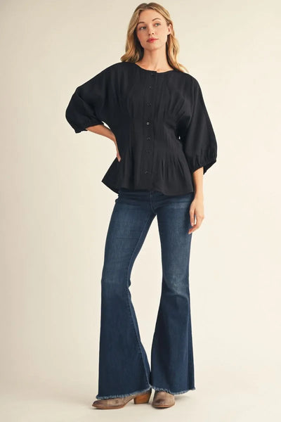 Black Peplum Blouse