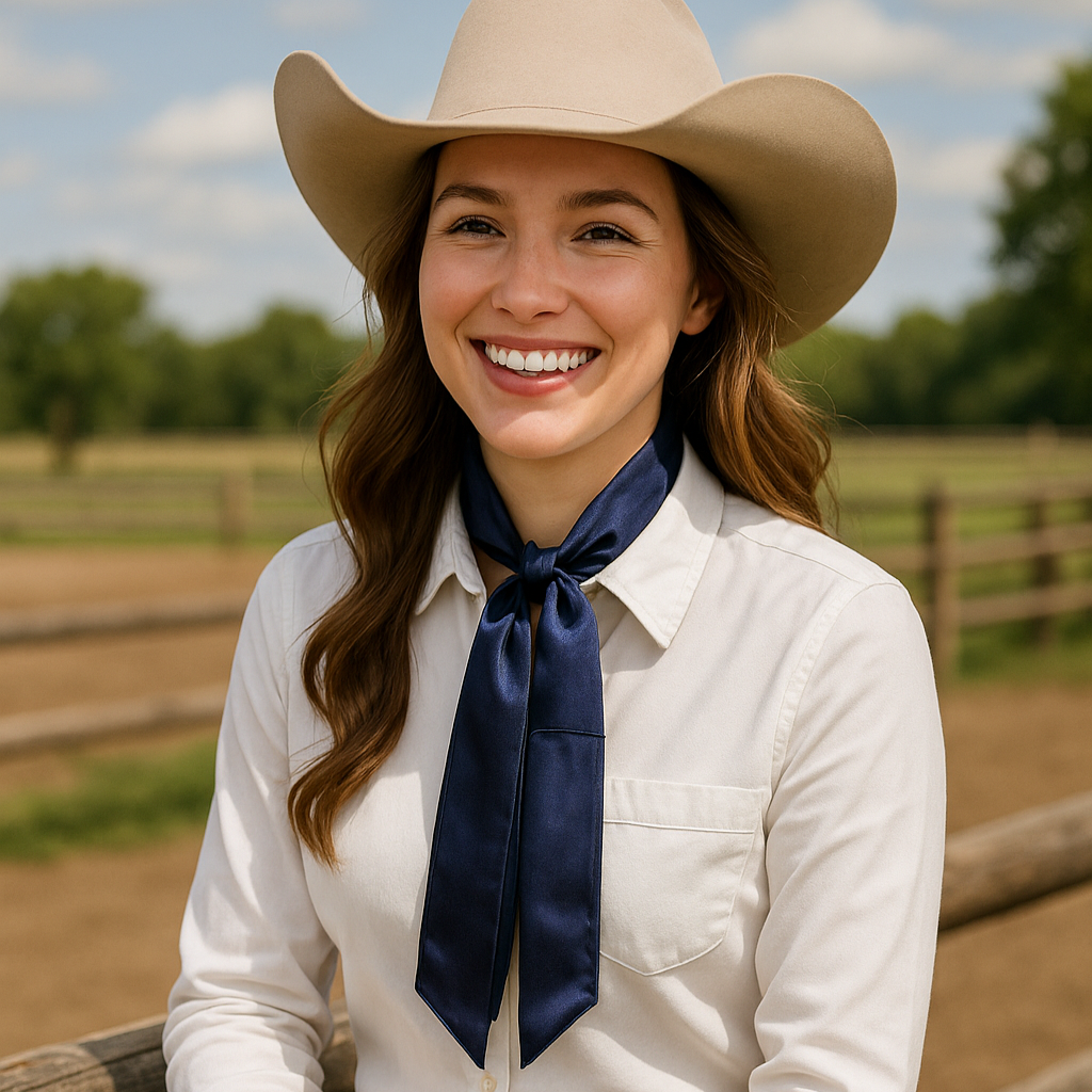 Dark Blue Western Skinny Mini Wild Rag Scarf / Cowgirl Necktie #TW307
