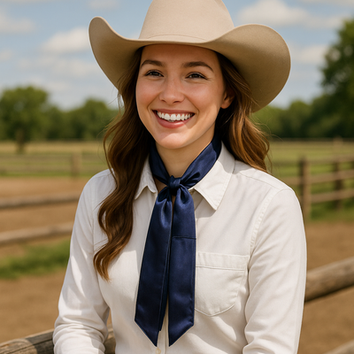 Dark Blue Western Skinny Mini Wild Rag Scarf