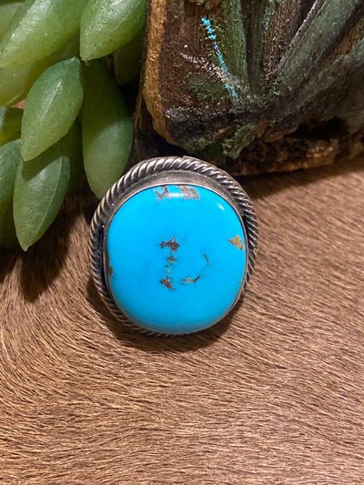 Mona Sterling Roped Turquoise Ring - Adj