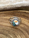 Orange Mojave Turquoise Circle Ring