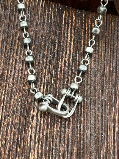 Buckner Sterling Double Bit Box Pearl Necklace - 20"
