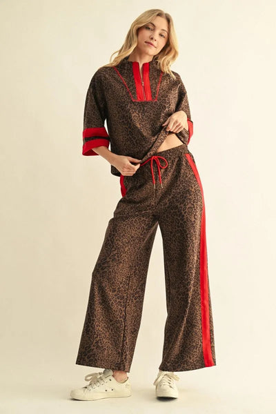 Abrava Leopard Side Stripe Pant