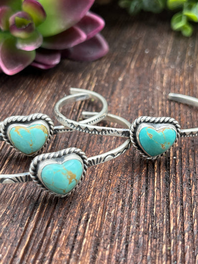 Heart on Your Sleeve Slim Sterling Heart Stone Cuff