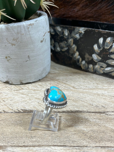Turquoise & Sterling Silver Heart  Ring