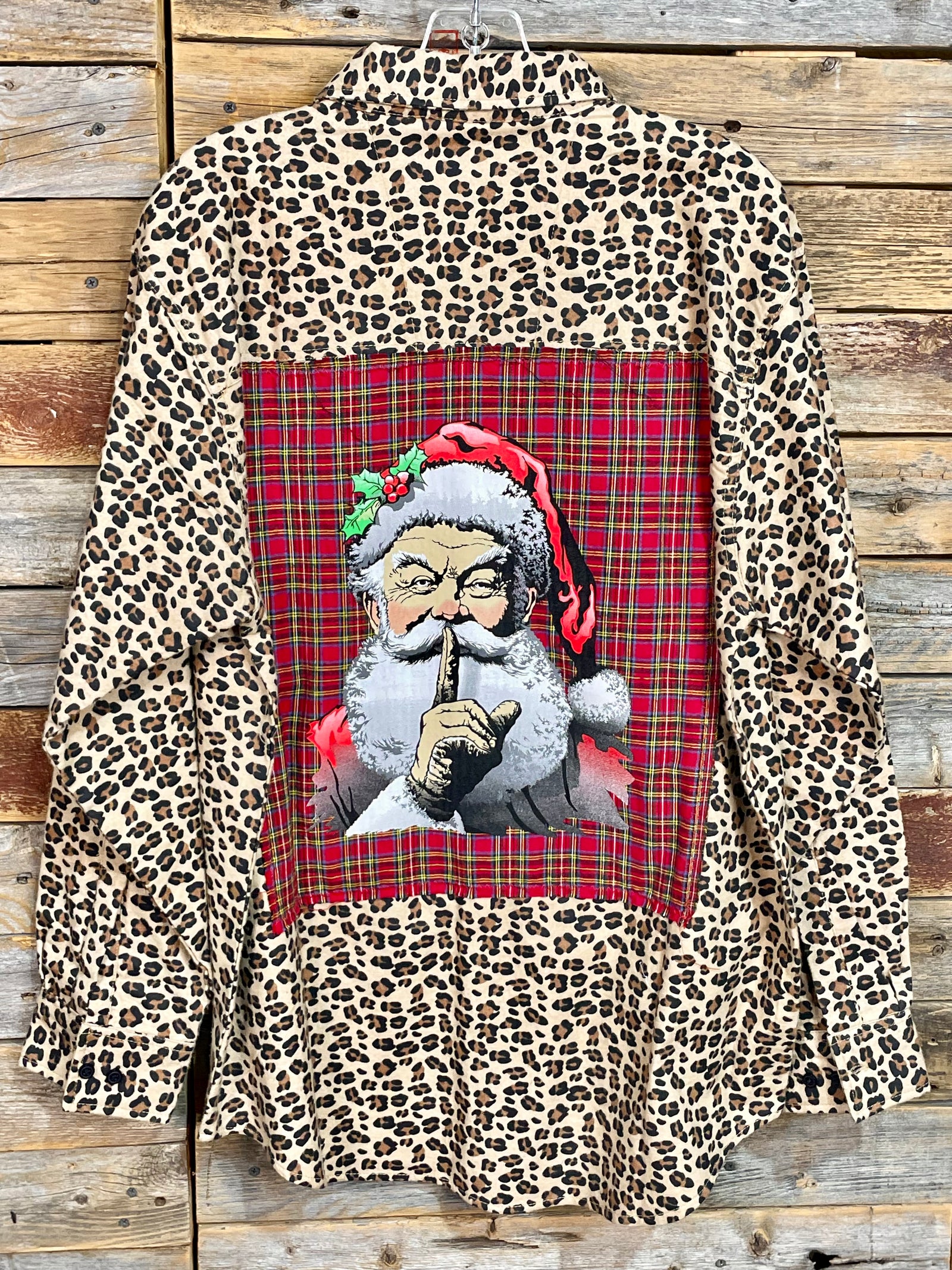 Believe Plaid Santa Patch Flannel