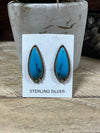 Kayla Framed Campitos Turquoise Teardrop Post Earrings