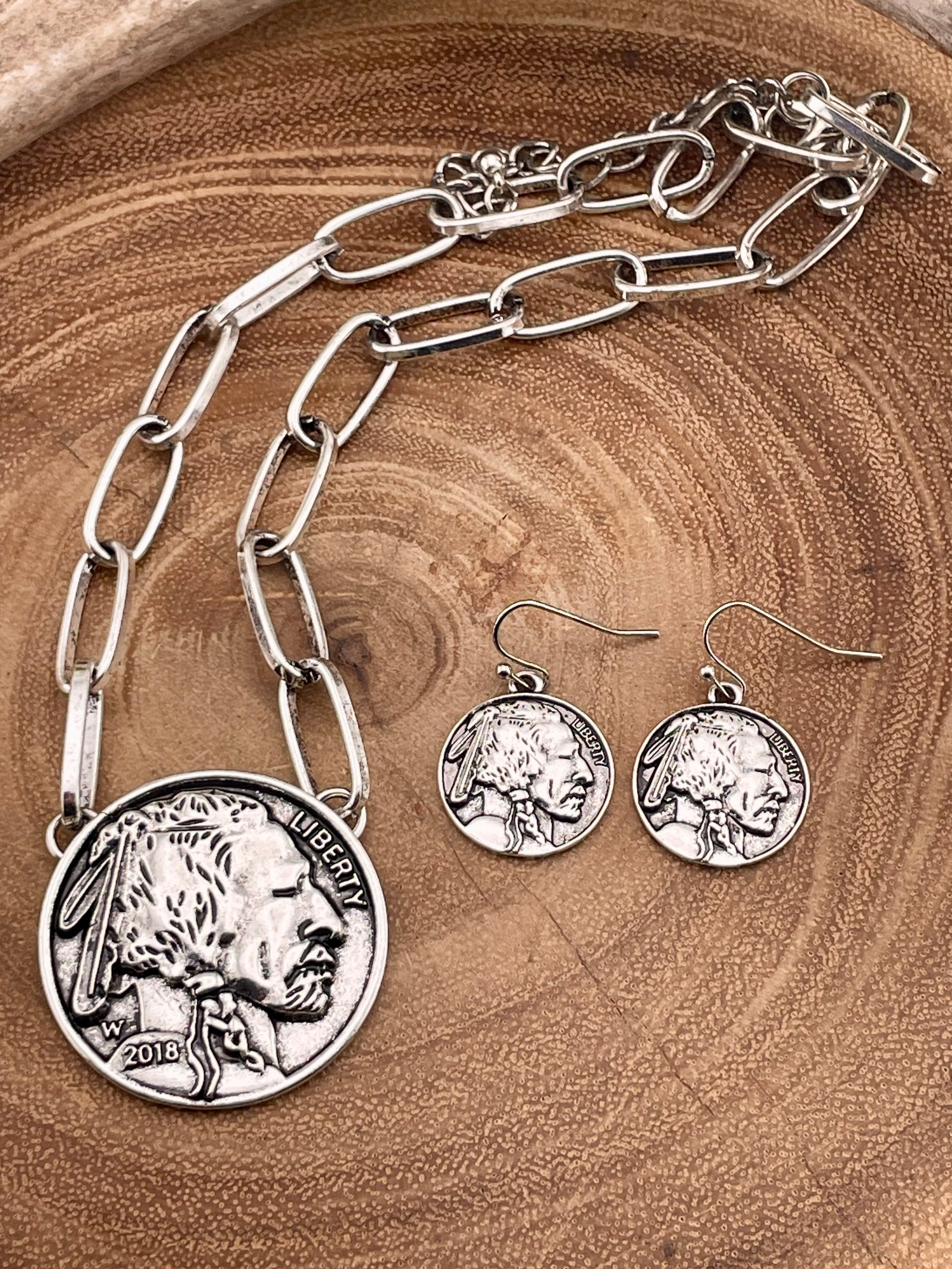 Madewell Indian Coin Paperclip Necklace Or Earrings