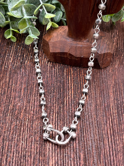 Buckner Sterling Double Bit Box Pearl Necklace - 20"