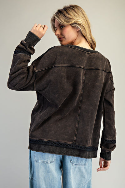 Mineral Washed Boot Motif Sweatshirt