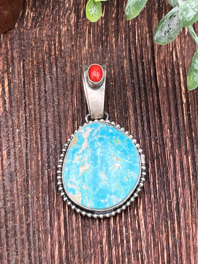 Norah Assorted Turquoise Oval Sterling Beaded Pendants