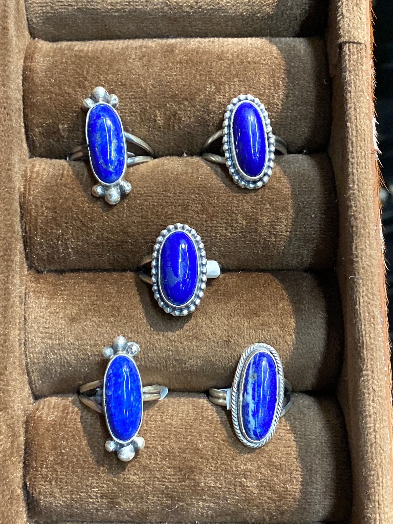 Vela Sterling Lapis Oval Adjustable Ring