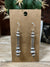 Tahoe Sterling Stamped Bead Long Rectangle Earrings - 2.25"
