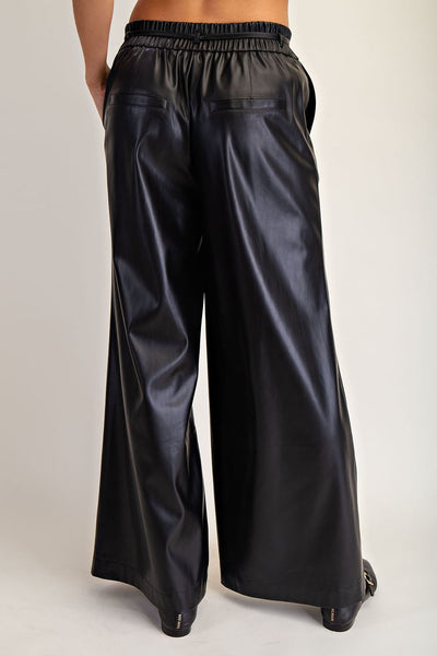 Pleather Wide Leg Pants
