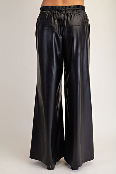Pleather Wide Leg Pants
