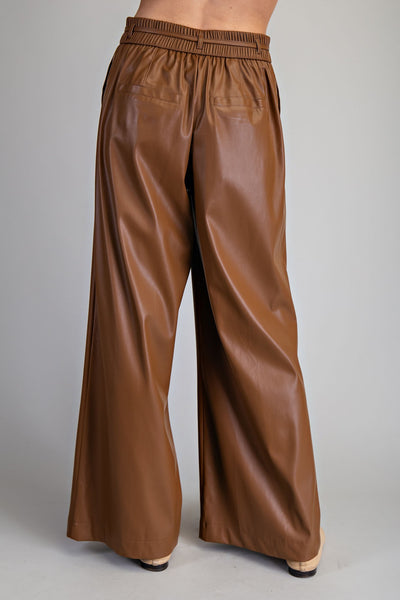 Pleather Wide Leg Pants
