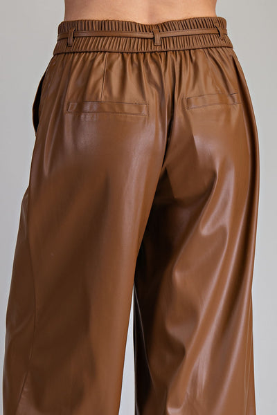 Pleather Wide Leg Pants