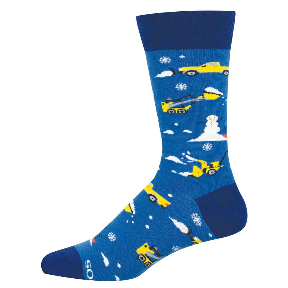 Snow Shovel Fun Socks - Blue