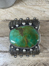 Neches Kingman Turquoise & Sterling Silver Statement  Cuff