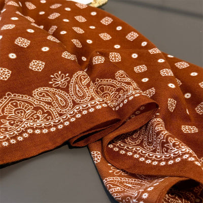 Paisley Herringbone Pattern Silk Scarf
