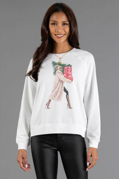 Girl Carrying Presents & Tree Sweatshirt