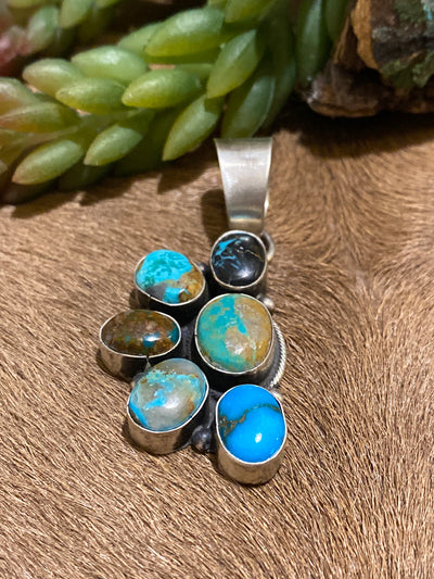 Julie Mae Turquoise Half Circle Sterling Pendant