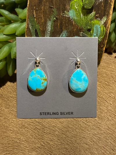 University Sterling Pearl Stone Drop Earrings - 1.2"