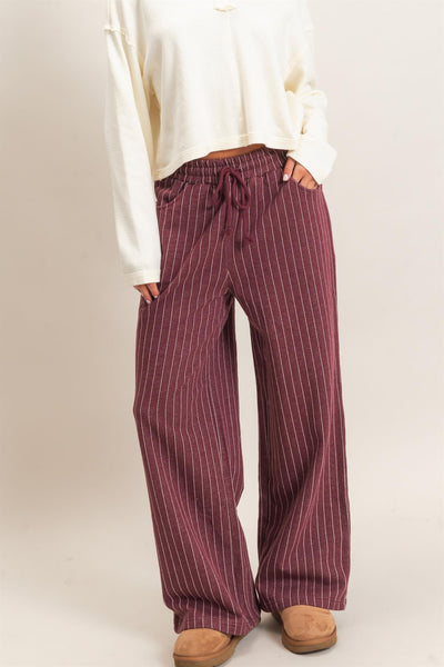 Chester Pinstripe Elastic Waist Sweatpants