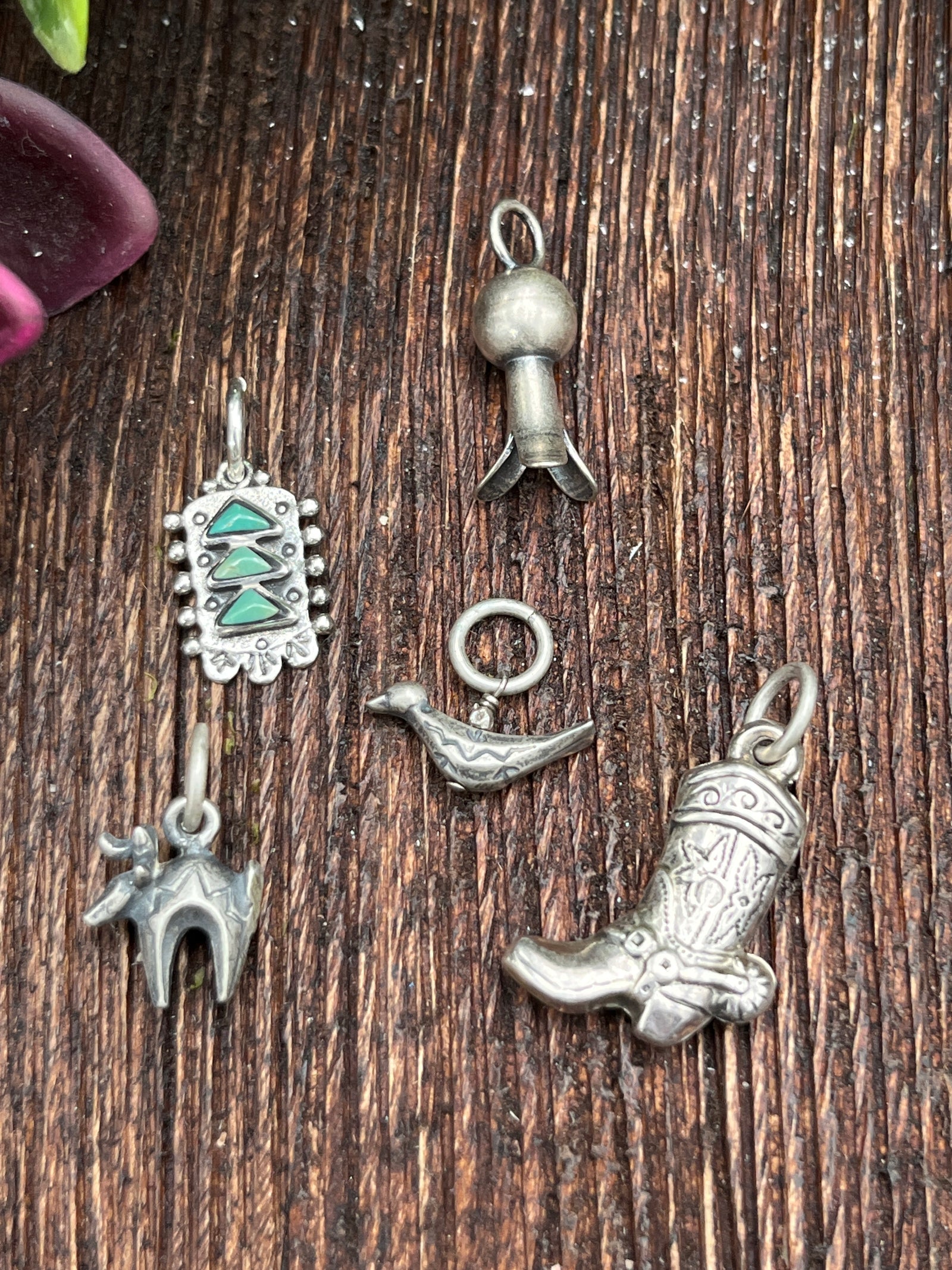 Assorted Sterling Peyote Bird Pendants/Charms