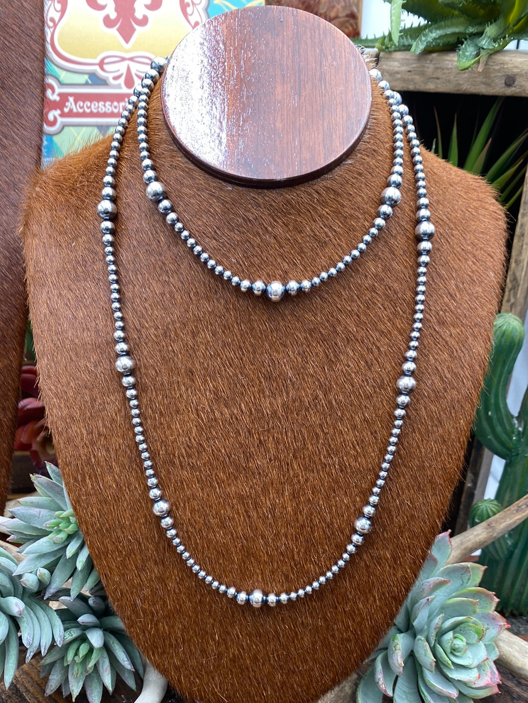 4-8mm Navajo Pearl Necklace with Varied Beads