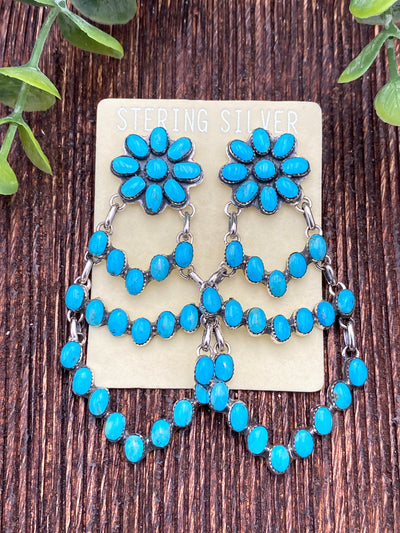 Buchanan Turquoise Chandelier Sterling Earrings