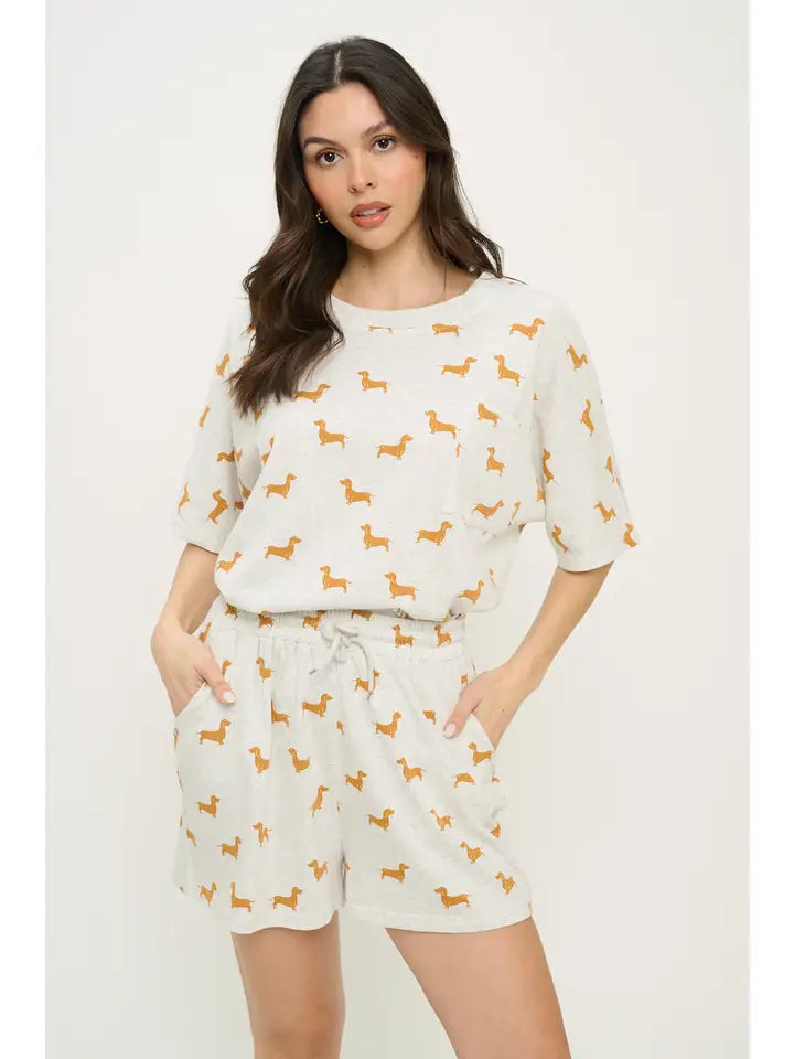 Yellow Weiner Dog Relaxed Fit T-Shirt