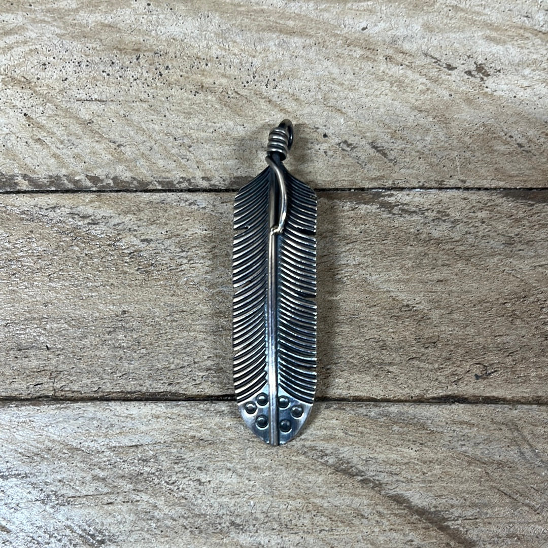 Sydney Sterling Carved Feather Pendant