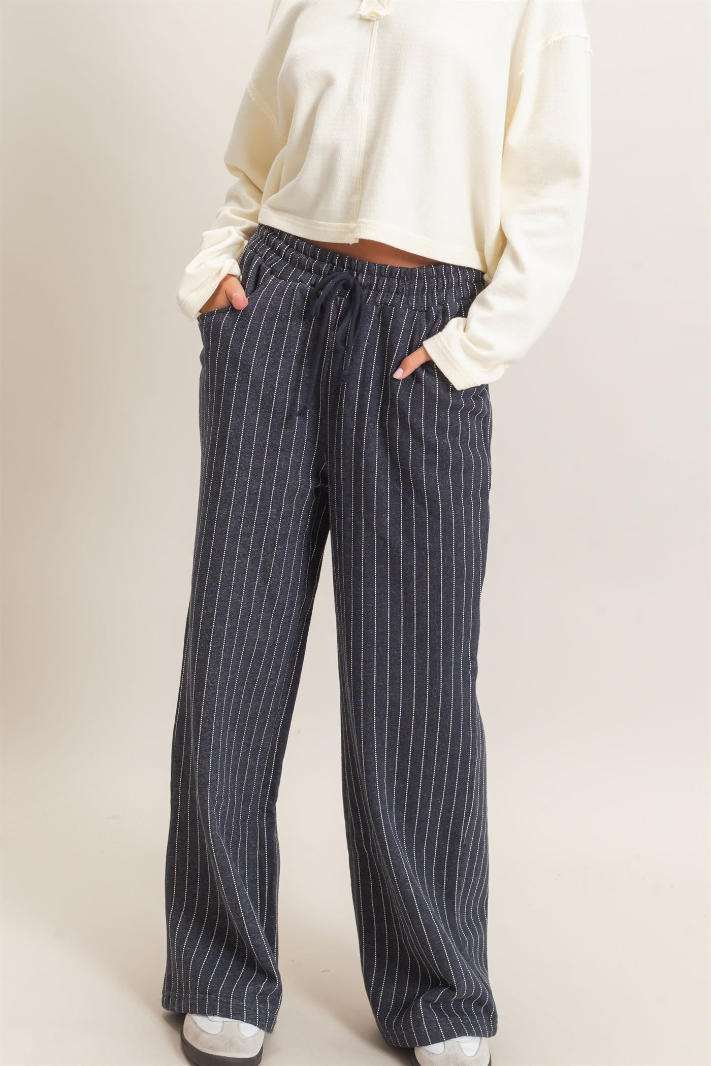 Chester Pinstripe Elastic Waist Sweatpants