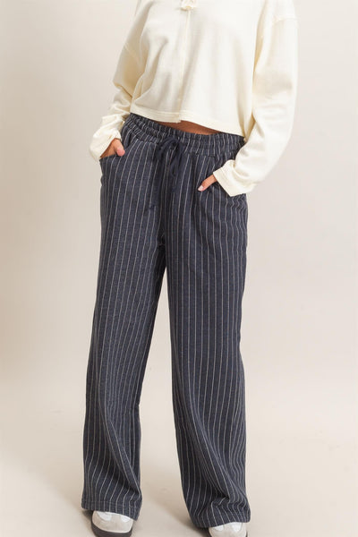 Chester Pinstripe Elastic Waist Sweatpants