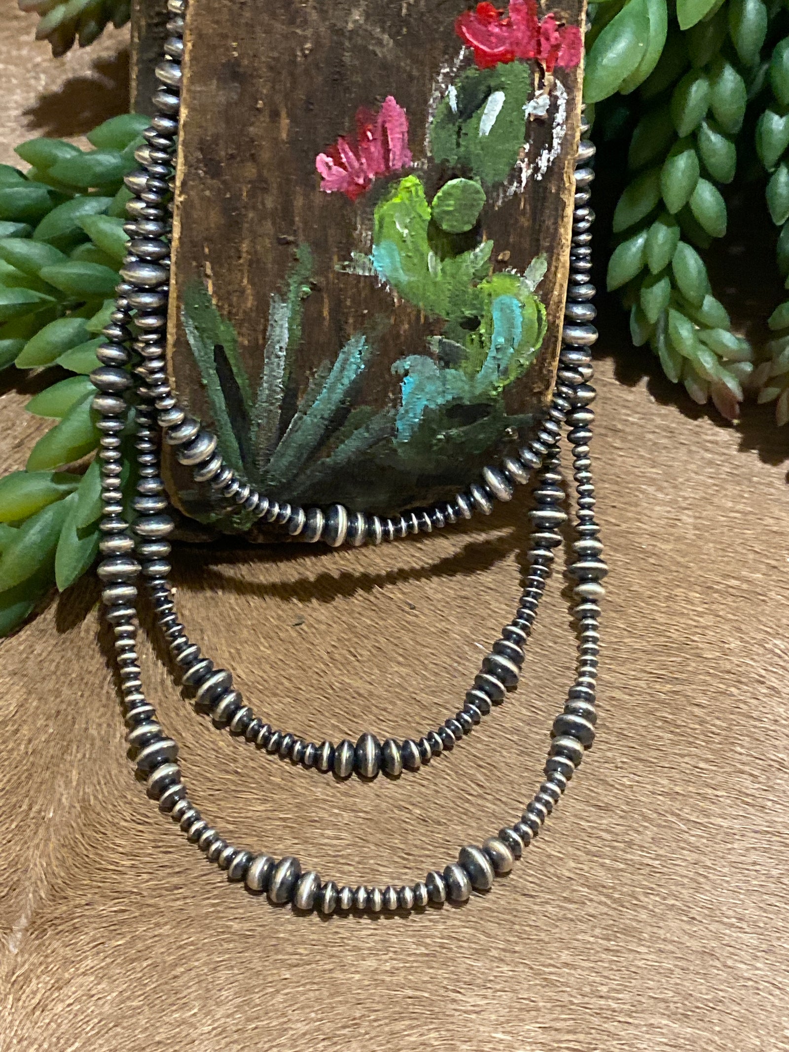 Etta Grace Sterling Varied Navajo Saucer Necklace