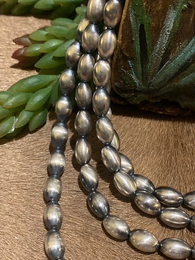 Ciella 7mm Navajo Silver Melon Pearl Necklace