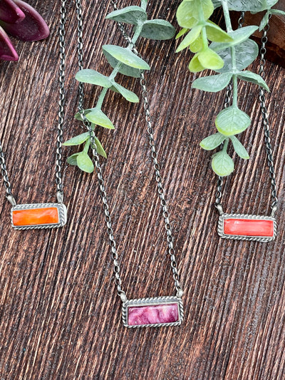 Cascade Sterling Roped Spiny Bar Necklace