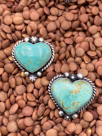 Burst of Love Sterling Turquoise Heart Adjustable Ring