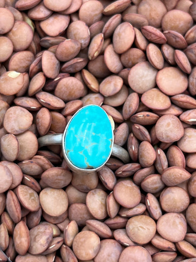 Bindale Sterling Turquoise Single Stone Rings - Size 7