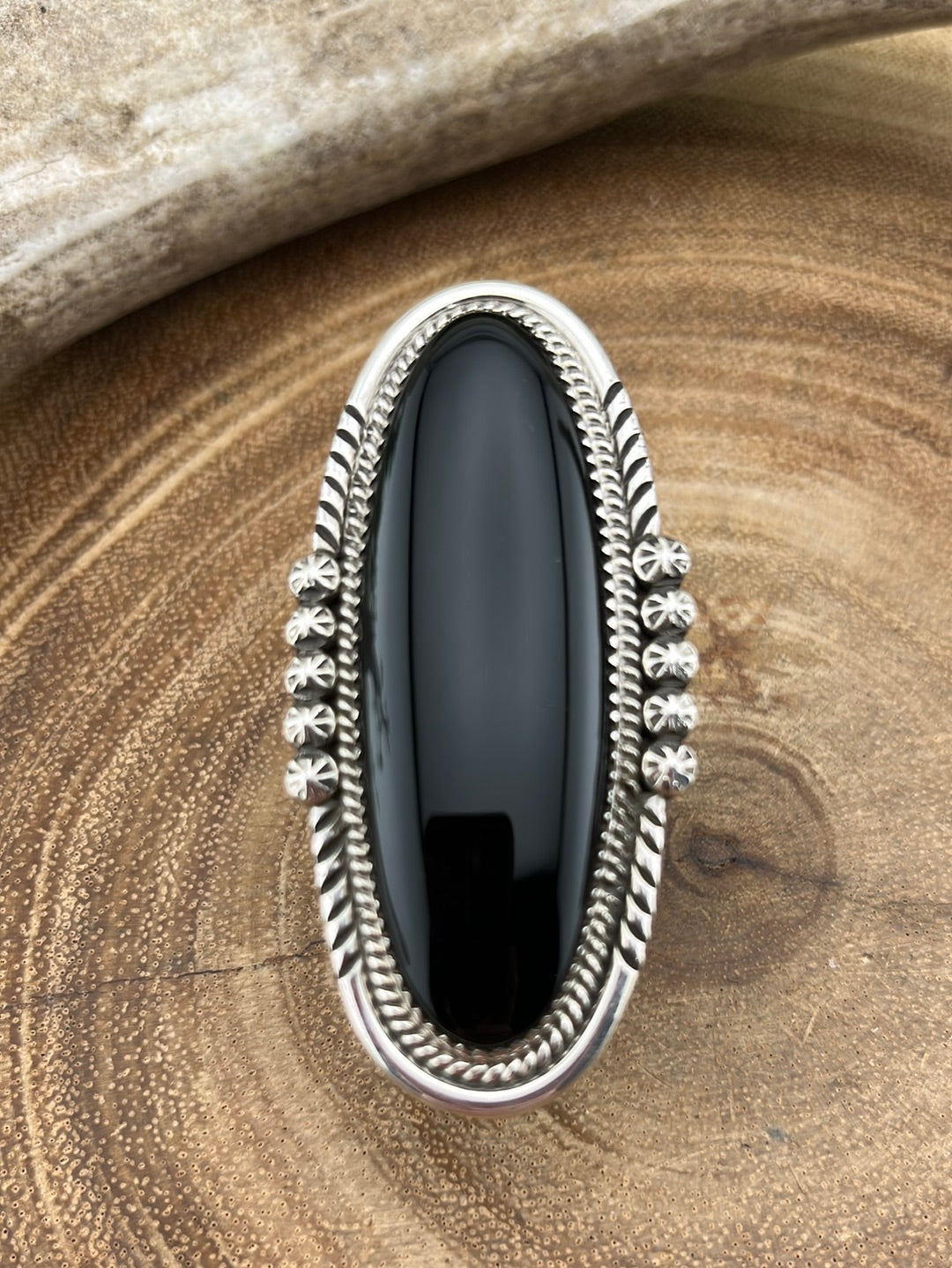 Stacey Framed Oval Onyx Ring
